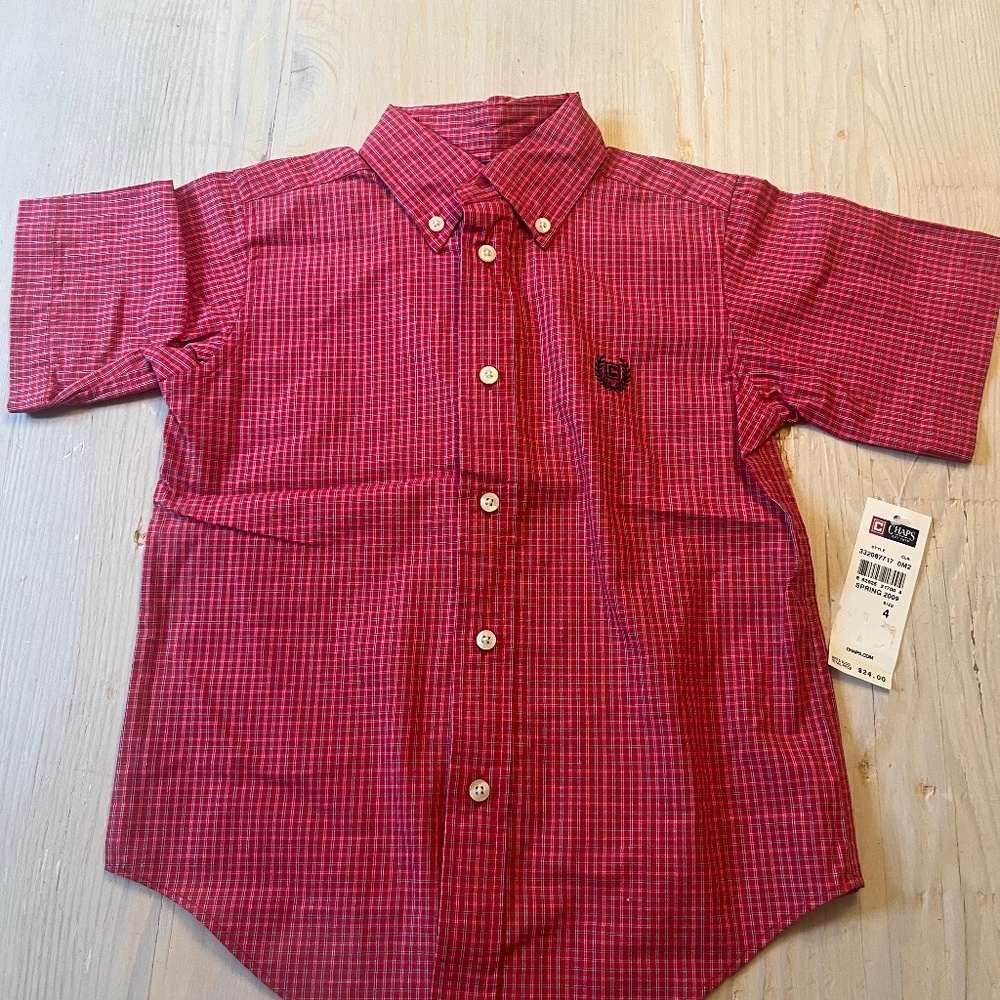 Chaps Toddler Plaid short sleeve Shirt Size 4